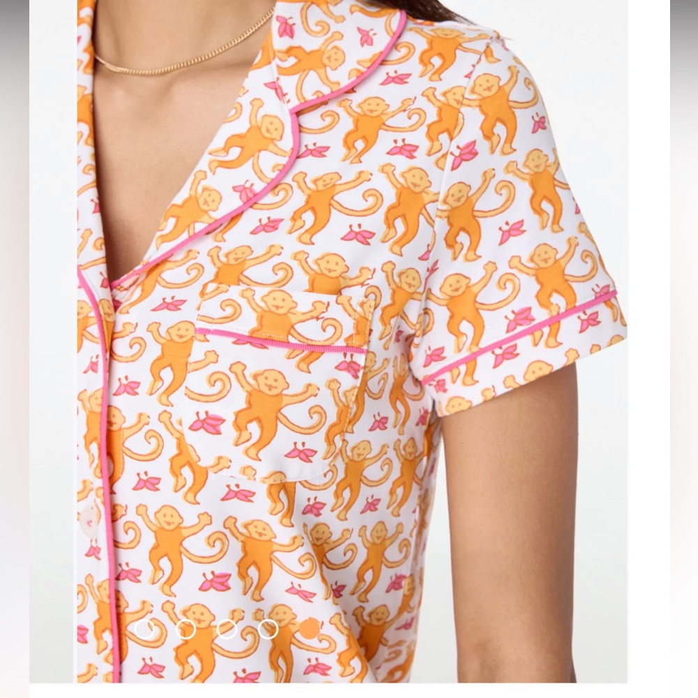 Roller Rabbit Monkey Polo Pajamas in Orange